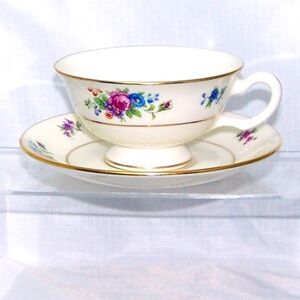 LENOX ROSE Footed Cup & Saucer Set